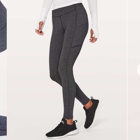 Lululemon Speed Up Tight 28" Power Luxtreme Variegated Knit Black Heathered - Picture 2 of 12